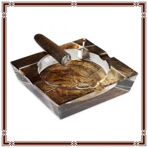 Tobacco Leaf Crystal Ashtray